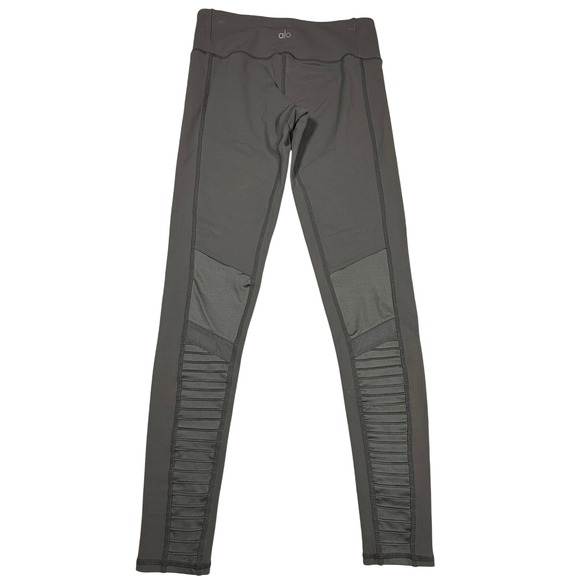Alo Yoga High Waist Moto Leggings Charcoal Grey Size S - Picture 3 of 10
